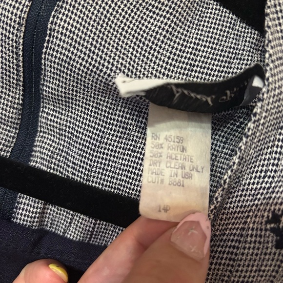 Michael Blake Vintage 14P Two-Piece Dress Jacket Set Navy & Gray Floral - Picture 8 of 11